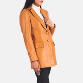 Dagas Brown Leather Blazer Jacket